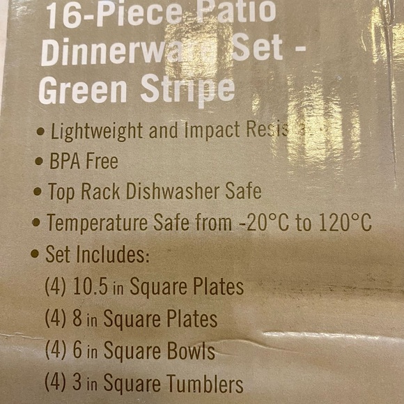Brand new still in the box! 16 Piece Patio Dinnerware Set. - Picture 2 of 3